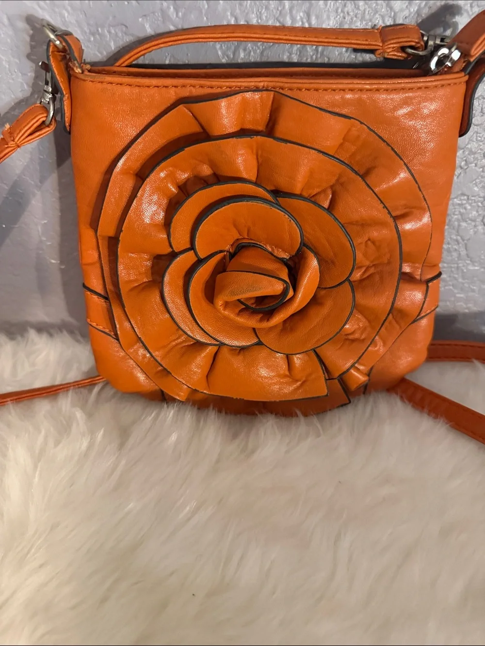 Women’s Orange Floral Crossbody Bag